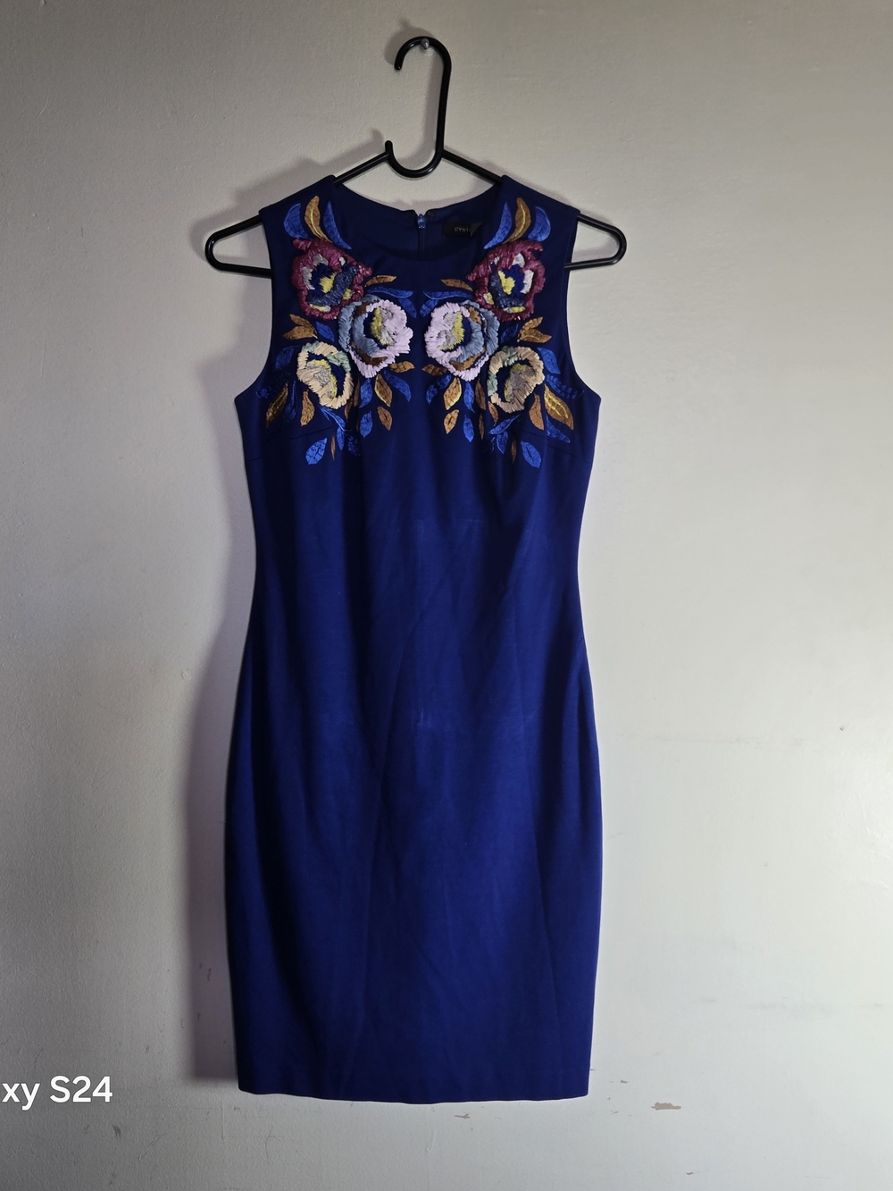 Cynthia Steffe Royal Blue Sleeveless Embroidered Sheath Dress